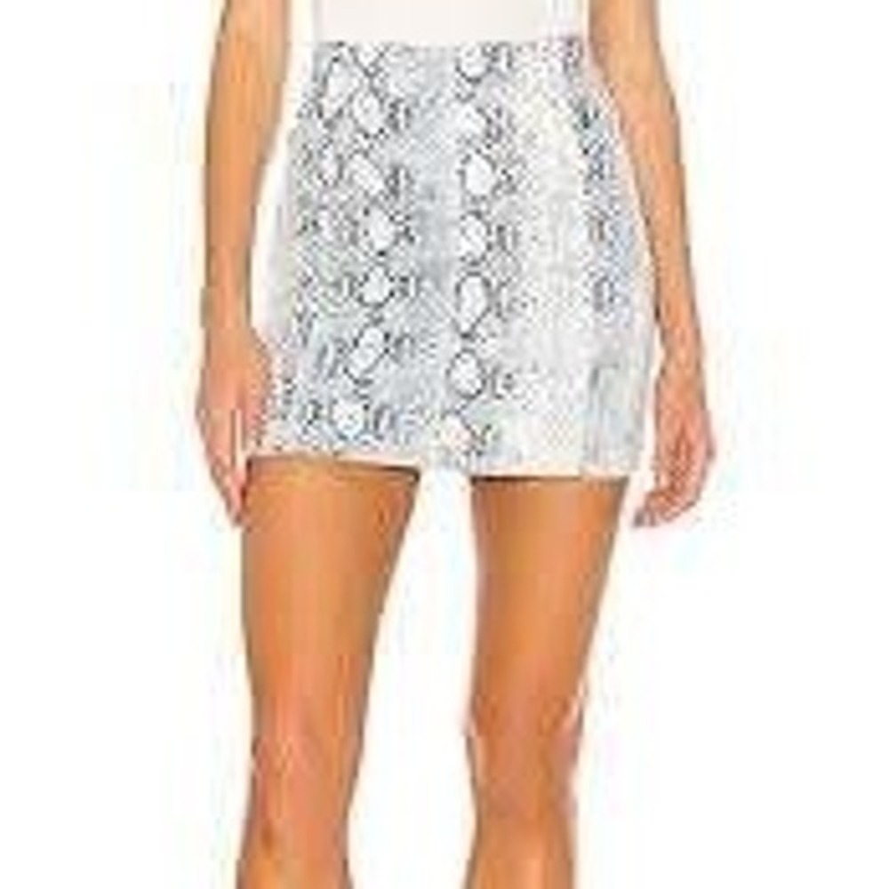 Free People Mini Skirt Womens 4 Gray Snakeskin Print Edgy